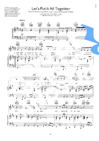 The Stylistics Let´s Put It All Together partitura para Piano