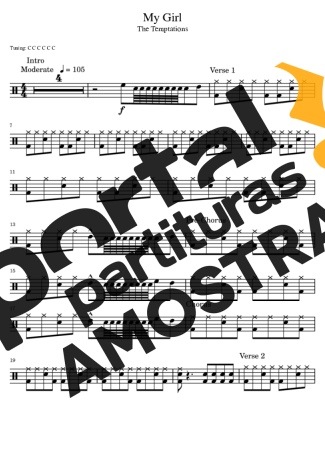 The Temptations  partitura para Bateria