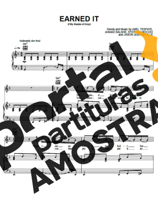 The Weeknd Earned It partitura para Piano