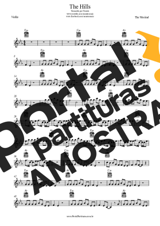 The Weeknd The Hills partitura para Violão