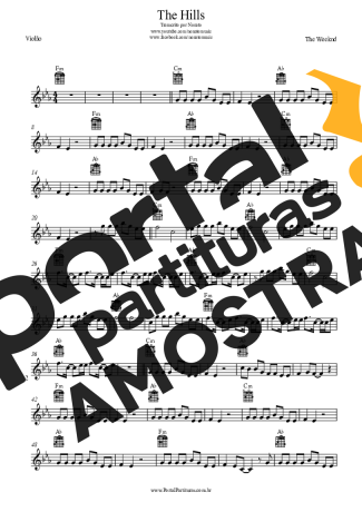 The Weeknd  partitura para Violão