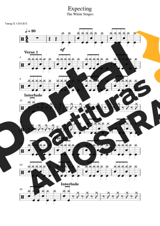 The White Stripes Expecting partitura para Bateria