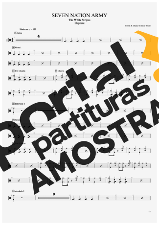 The White Stripes  partitura para Bateria