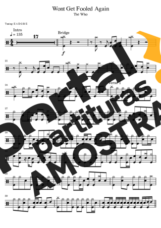 The Who Won´t Get Fooled Again partitura para Bateria