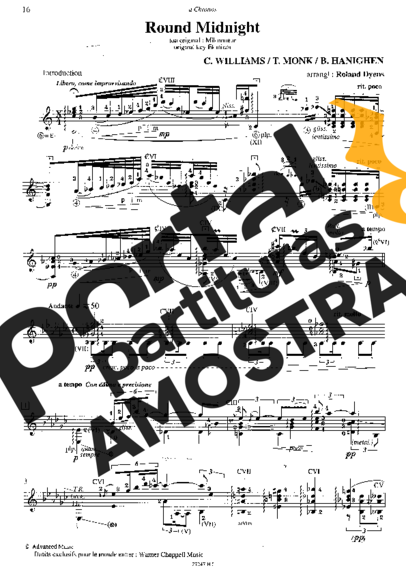 Thelonious Monk  partitura para Violão