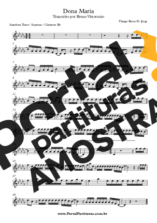 Thiago Brava Dona Maria partitura para Clarinete (Bb)