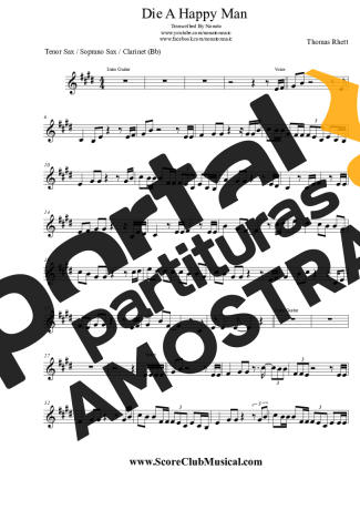Thomas Rhett Die A Happy Man partitura para Clarinete (Bb)