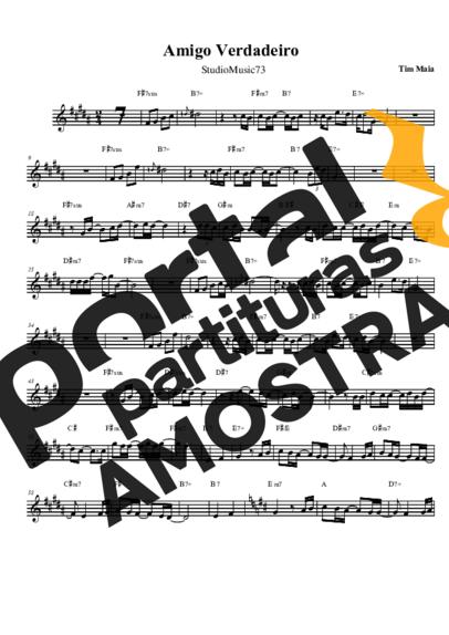 Tim Maia Amigo Verdadeiro partitura para Saxofone Tenor Soprano (Bb)