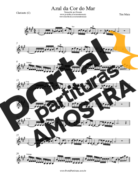 Tim Maia  partitura para Clarinete (C)
