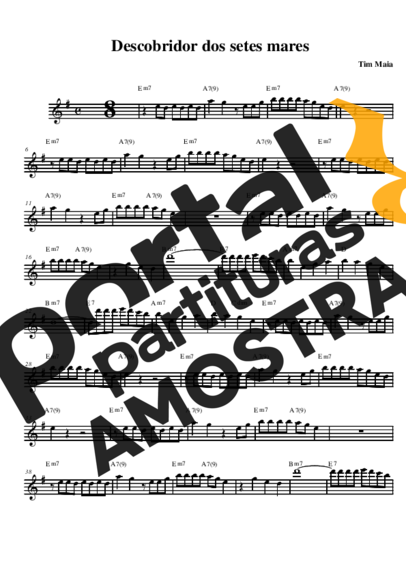 Tim Maia Descobridor dos Sete Mares partitura para Saxofone Alto (Eb)