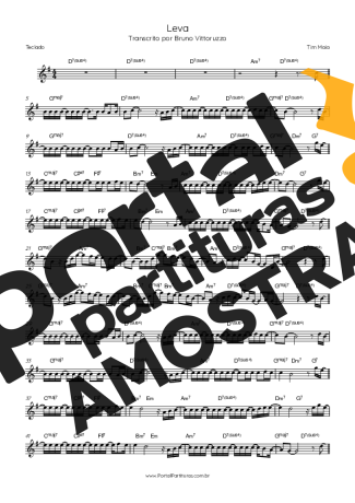 Tim Maia Leva partitura para Teclado
