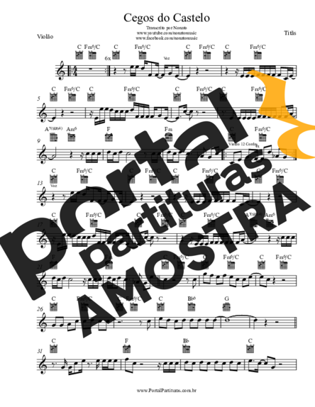 Titãs  partitura para Violão