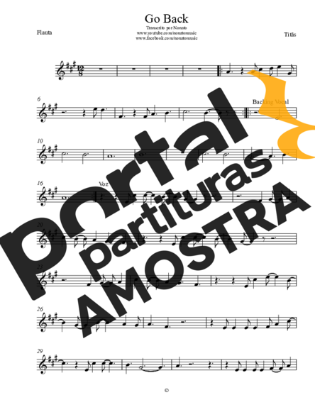 Titãs  partitura para Flauta Transversal