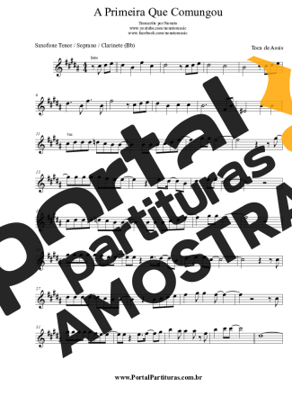 Toca de Assis A Primeira Que Comungou partitura para Clarinete (Bb)