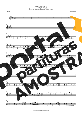 Tom Jobim Fotografia partitura para Flauta Transversal
