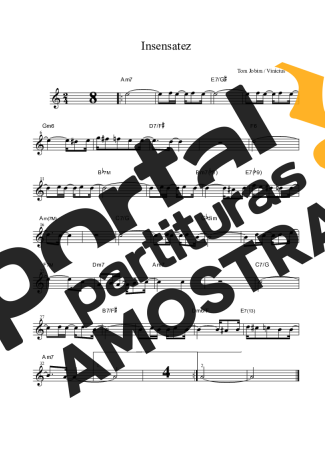Tom Jobim Insensatez partitura para Clarinete (Bb)