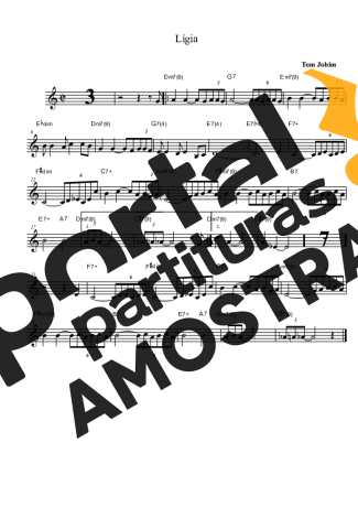 Tom Jobim Lígia partitura para Clarinete (Bb)