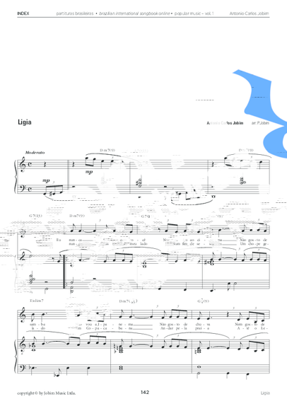 Tom Jobim Ligia partitura para Piano