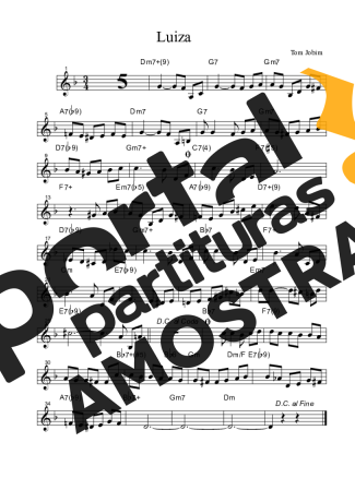 Tom Jobim Luiza partitura para Clarinete (Bb)