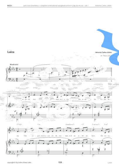 Tom Jobim Luiza partitura para Piano