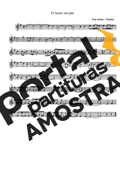 Tom Jobim O Amor Em Paz partitura para Saxofone Tenor Soprano (Bb)