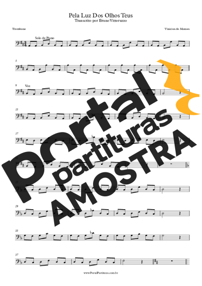 Tom Jobim Pela Luz Dos Olhos Teus partitura para Trombone