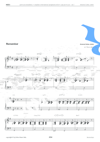 Tom Jobim Remember partitura para Piano