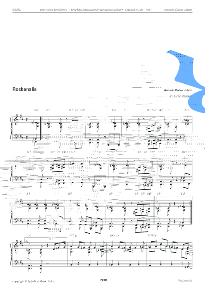 Tom Jobim Rockanalia partitura para Piano