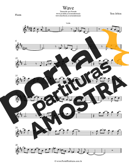 Tom Jobim  partitura para Flauta Transversal