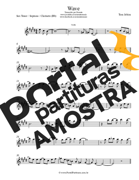 Tom Jobim  partitura para Saxofone Tenor Soprano (Bb)