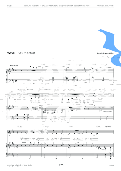 Tom Jobim Wave partitura para Piano