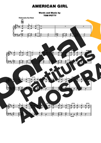 Tom Petty American Girl partitura para Piano
