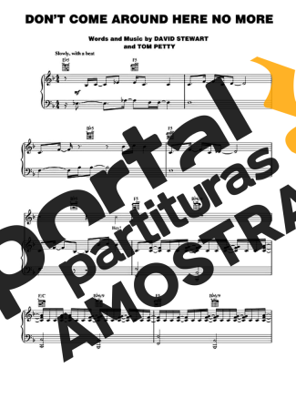 Tom Petty Dont Come Around Here No More partitura para Piano