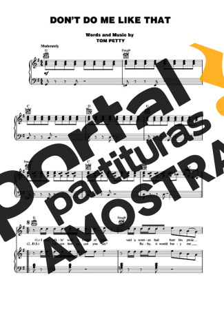 Tom Petty Dont Do Me Like That partitura para Piano