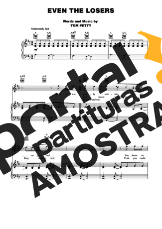 Tom Petty Even The Losers partitura para Piano