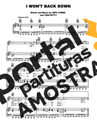 Tom Petty I Wont Back Down partitura para Piano