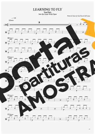 Tom Petty Learning To Fly partitura para Bateria