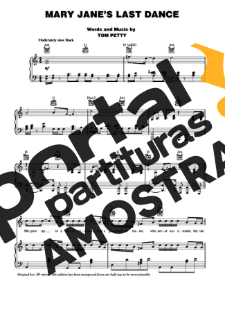 Tom Petty Mary Janes Last Dance partitura para Piano