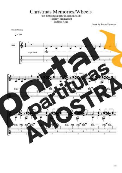Tommy Emmanuel Christmas Memories Wheels partitura para Violão