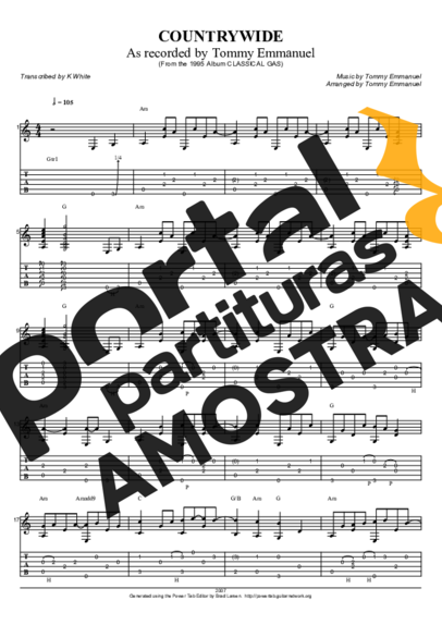 Tommy Emmanuel Countrywide partitura para Violão