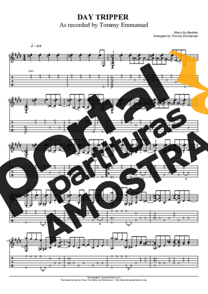 Tommy Emmanuel  partitura para Violão