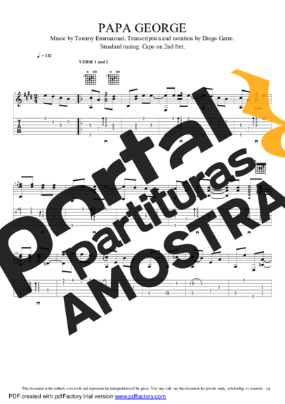 Tommy Emmanuel  partitura para Violão