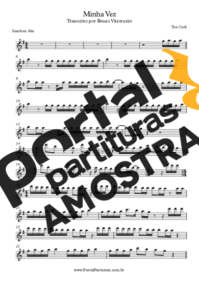 Minha Vez - Ton Carfi - Partitura para Saxofone Alto (Eb)