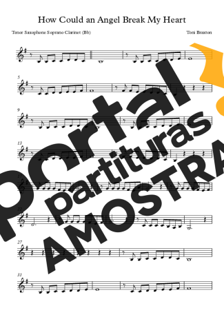 Toni Braxton How Could An Angel Break My Heart partitura para Clarinete (Bb)