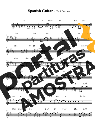 Toni Braxton Spanish Guitar partitura para Saxofone Tenor Soprano (Bb)