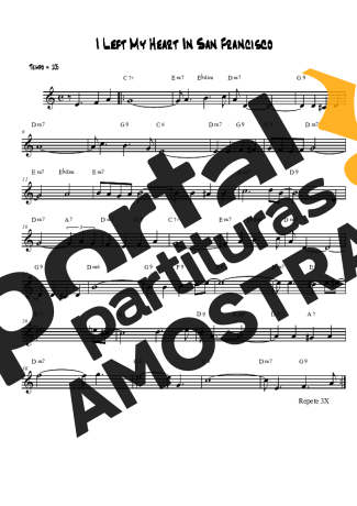Tony Bennett I Left My Heart In San Francisco partitura para Clarinete (Bb)