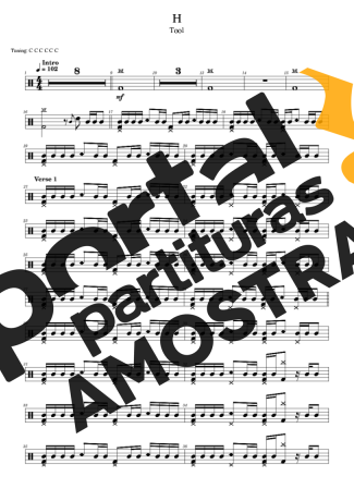 Tool H partitura para Bateria