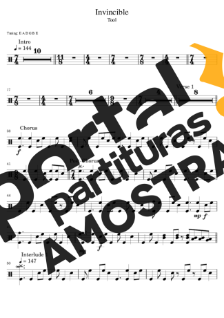 Tool Invincible partitura para Bateria
