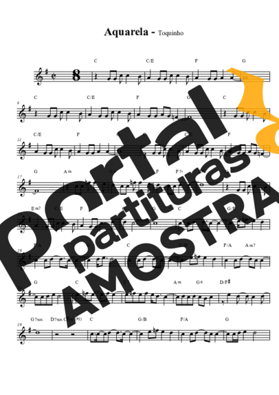 Toquinho Aquarela partitura para Saxofone Tenor Soprano (Bb)