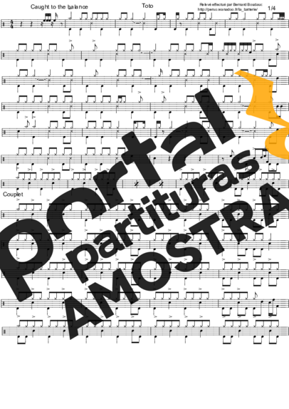Toto Caught In The Balance partitura para Bateria